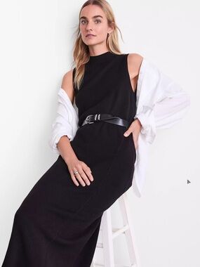 LOFT Black Mock Neck Knit Top
